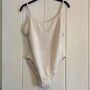 Andie Cream One-Piece Amalfi Eyelet Swimsuit